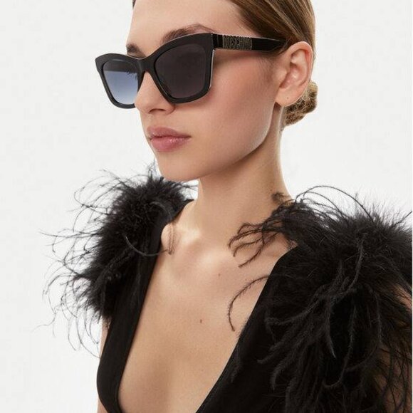 Moschino MOS156/S 0807 9O Cat Eye Sunglasses - Black/Dark Grey main image 6